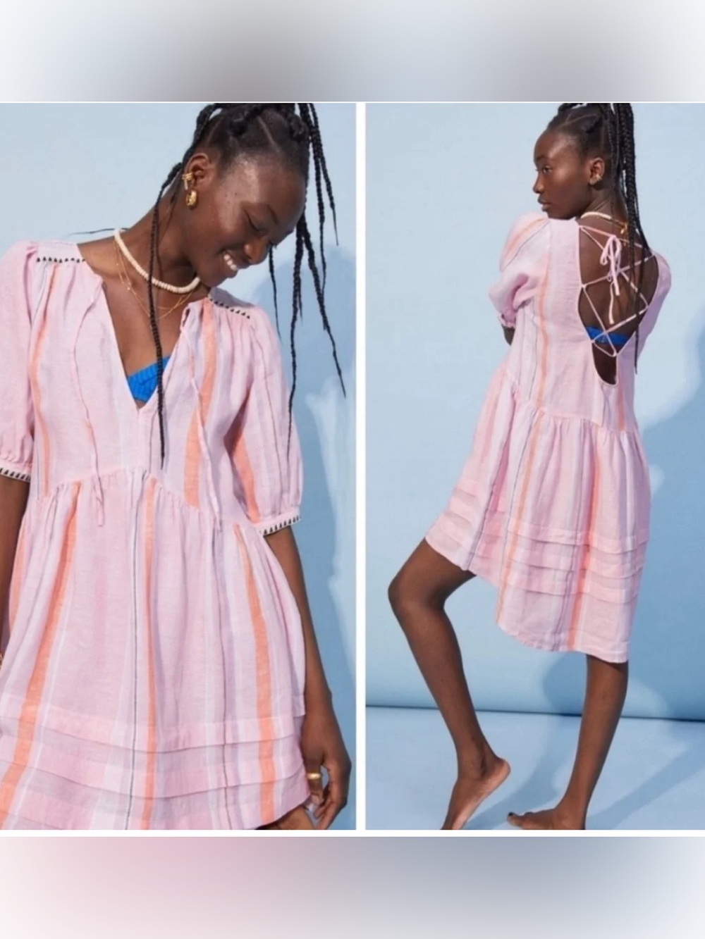 Lemlem x H&M linen dress XS